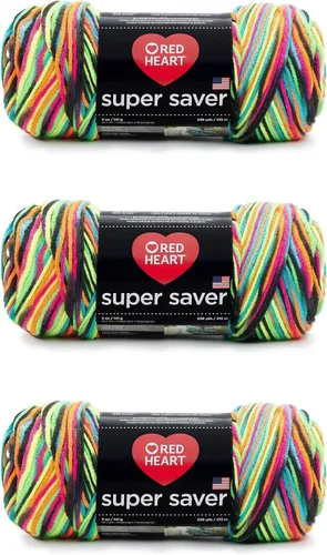 Vista 128 de Red Heart Hilo Super Saver, paquete de 3, estampado artístico, 3 unidades Estampado De Artista