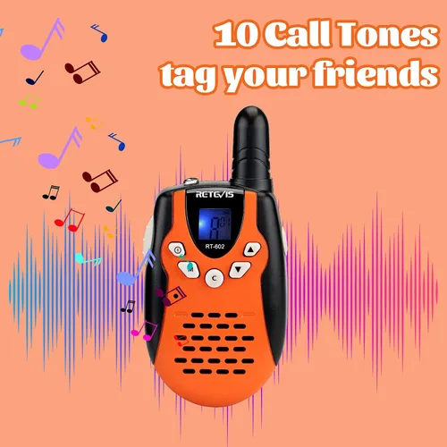 Vista 8 de Walkie Talkies Retevis para niños, recargables, 22 canales, FRS VOX, radio bidireccional para niños (naranja, 1 par)