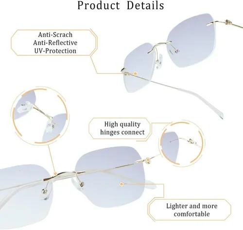 Vista 8 de LifeArt Blue Light Blocking Reading Glasses, Reduce Eyestrain, Stylish for Men and Women