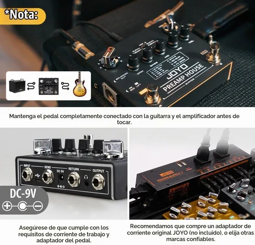 Vista 3 de JOYO Amp Simulator - Pedal de guitarra, modelos de 9 amperios con doble canal y 18 tonos, IR Cab Sim, salida XLR y bucle FX, bypass