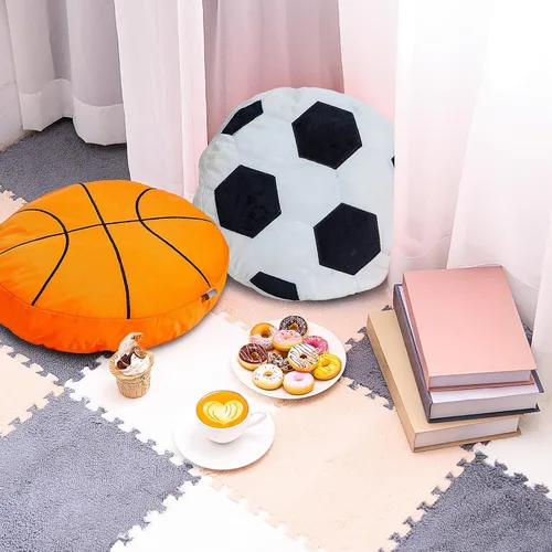 Vista 7 de Juexica Almohadas deportivas esponjosas de peluche para fútbol, baloncesto, béisbol, cojín deportivo de felpa para decoración de habitación, regalo