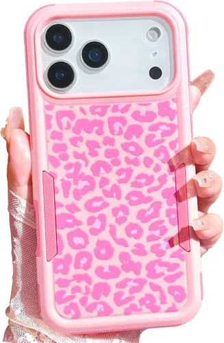 Vista 9 de Funda para iPhone 11 con Estampado de Leopardo Guepardo Rosa, Resistente de Servicio Pesado Robusto Protección Completa del Cuerpo Resistente a