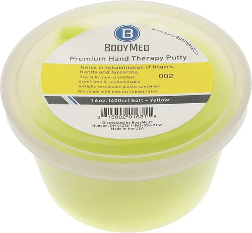 Vista 12 de BodyMed Masilla de terapia de manos premium, verde, 2 onzas, masilla de terapia firme y fortalecedora para rehabilitación física