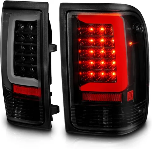 Vista 8 de AmeriLite Juego de luces traseras para camioneta Ford Ranger 1993-1997 tipo C halógeno, LED, tubo de repuesto para camioneta, lado del pasajero
