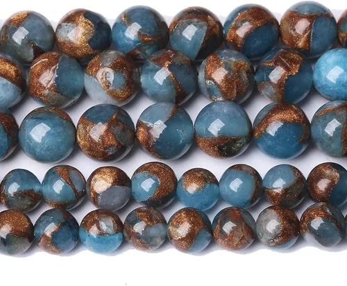 Vista 62 de 45 Cuentas de Piedra Natural de 5⁄16 Pulgadas (8 mm) con Cuentas de Amazonita Azul para Hacer Joyería AAA Redondas Cuentas Sueltas Piedras