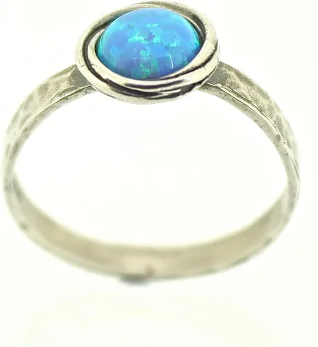 Vista 35 de Anillo de plata de ley con piedras preciosas para mujer, anillo apilable de piedra martillada, anillo de piedra natal