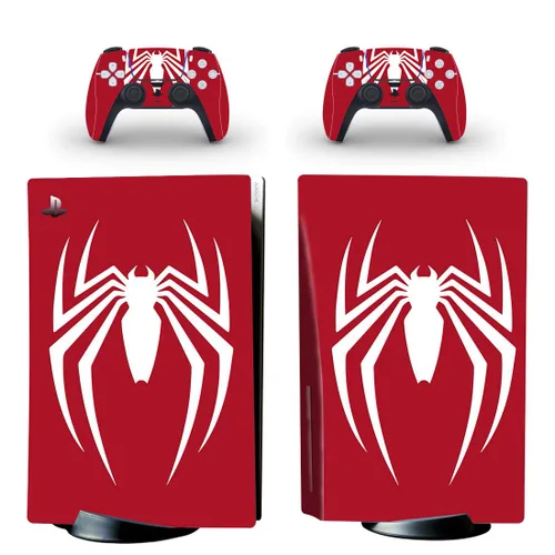 Vista 6 de Ps5 skin redwhite spider protective wrap cover vinyl sticker decals for sony playstation 5 disk version console and two dual sense 5 sticker ps5
