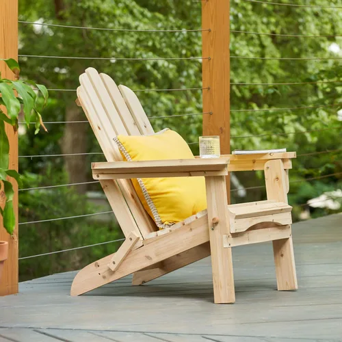 Vista 10 de Shine Company 4658N Marina II Adirondack - Silla plegable de madera para exteriores, para jardín, patio trasero, hoguera y cubierta, natural