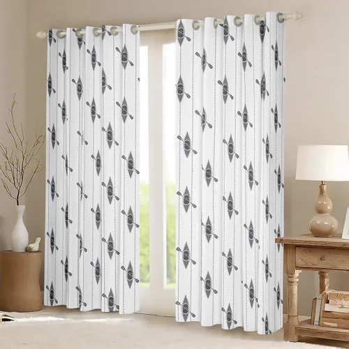 Vista 2 de Feelyou Cortinas de lago para dormitorio, sala de estar para niños, decoración de casa de lago, cortinas opacas (2 paneles, 38 x 45 pulgadas), Multi