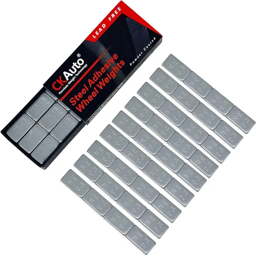 Vista 11 de CKAuto Pesos adhesivos de acero de 1 oz, revestimiento gris, caja de 72