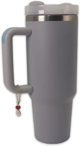 Vista 4 de Accesorios de dije de letra para taza Stanley Cup/Simple Modern Tumbler, dije de letra inicial personalizado en forma de corazón para asa de taza