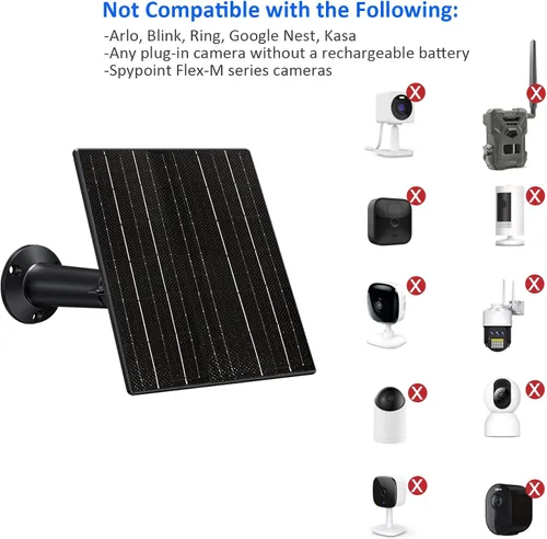 Vista 4 de Zivif Panel solar de 10 W para cámara de seguridad de 5 V/12 V y cámaras de sendero, cargador solar con CC 5.5 × 0.083 in, 4.0 × 0.067 in y 3.5 ×