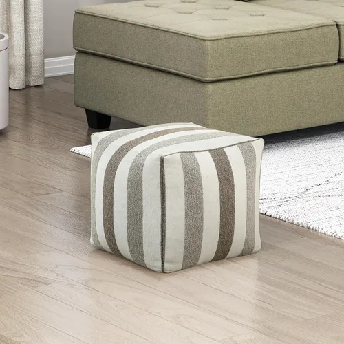 Vista 12 de Lexicon Puf otomano, reposapiés otomano cuadrado, puf de tela de chenilla, taburetes pequeños para sofá con relleno para sala de estar/dormitorio