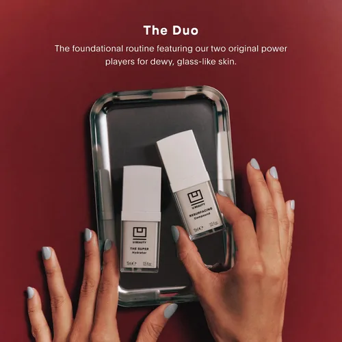 Vista 2 de The U Beauty Duo - Conjunto de compuesto rejuvenecedor y súper hidratante, vitamina C y E, retinol, ácido hialurónico, suero facial hidratante