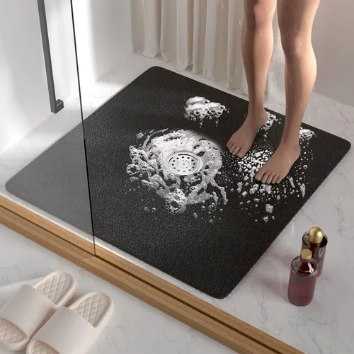 Vista 14 de HITSLAM - Tapete cuadrado para ducha, de 24 x 24 pulgadas, tapete de baño antideslizante para bañera, tapetes de baño de alcachofa de PVC suave