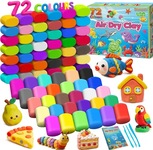 Vista 9 de Arcilla seca al aire 145 colores, arcilla de modelado para niños, juguete