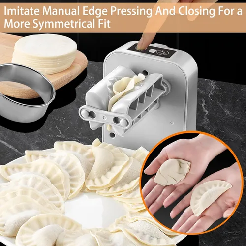 Vista 5 de Máquina Automática de Hacer Dumplings Sameme, Fabricante de Dumplings Eléctrico, Prensa de Empanada Removible con 2 Herramientas de Prensado