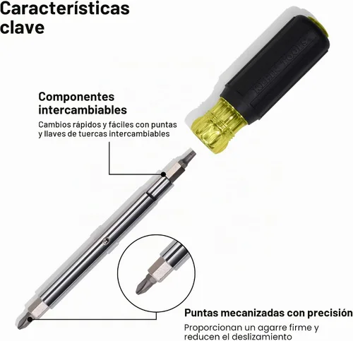 Vista 5 de Klein Tools 32500SDKIT Juego de destornilladores y tuercas multipuntas con asas de agarre acolchado, incluye controladores electrónicos rechonchos