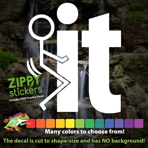 Vista 2 de Calcomanía Phuck it, Eff it, Hump it, Screw it, Do it Stick Fig. Calcomanía de vinilo personalizada, divertida para auto, camión, ventana, vaso Yeti