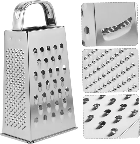 Vista 6 de Healeved Power Tools - Rallador profesional de caja de acero inoxidable, rallador de queso, triturador de verduras con 4 lados para queso, verduras