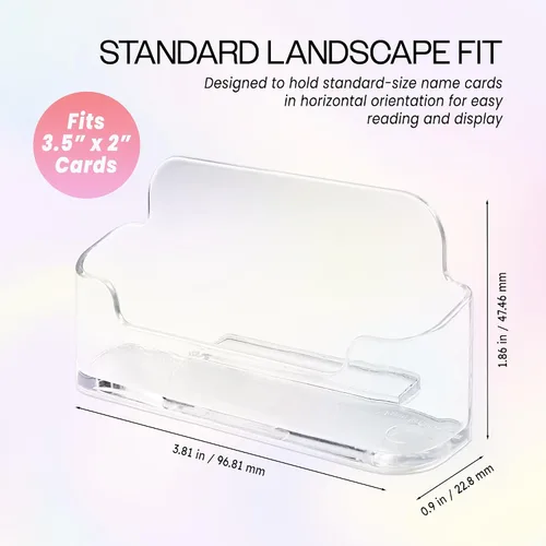 Vista 2 de Beauticom - Soporte organizador de tarjetas de visita de estilo redondo para oficinas, recepcionistas, salones y negocios (transparente, 6 piezas)