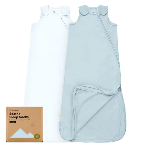 Vista 22 de Paquete de 2 sacos de dormir orgánicos para bebé, 100% algodón 0.5TOG (aguacate, 0-6 meses) Soft Breathable, Baby Wearable Blanket, Toddler