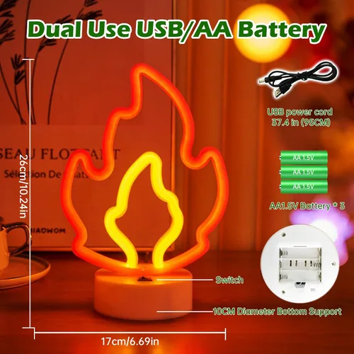 Vista 22 de Letrero de neón de amor para dormitorio, USB o batería, luz de neón para pared, luz de neón LED como letreros de pared de neón para niñas, letrero