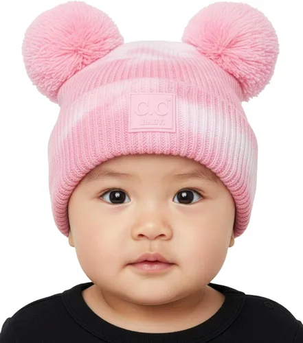 Vista 48 de Funky Junque Gorro de invierno con doble pompón para bebé de 0 a 12 meses, bonito gorro de punto acogedor para clima frío Patrón de tejido