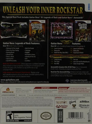 Vista 2 de Dual Pack Guitar Hero III y Guitar Hero AerosmithNintendo Wii
