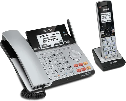 Vista 16 de Teléfono AT&T DECT 6.0 con identificador de llamadas y llamada en espera, Plateado/Negro