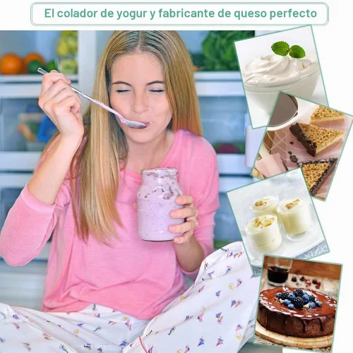 Vista 3 de Bolsa de leche de nuez reutilizable, paquete de 3 bolsas de colador de alimentos para leche de almendra/soja, yogur griego profesional