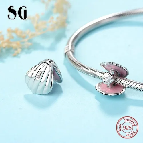Vista 2 de Abalorio de plata de ley 925 para pulseras y collares Pandora y más bricolaje