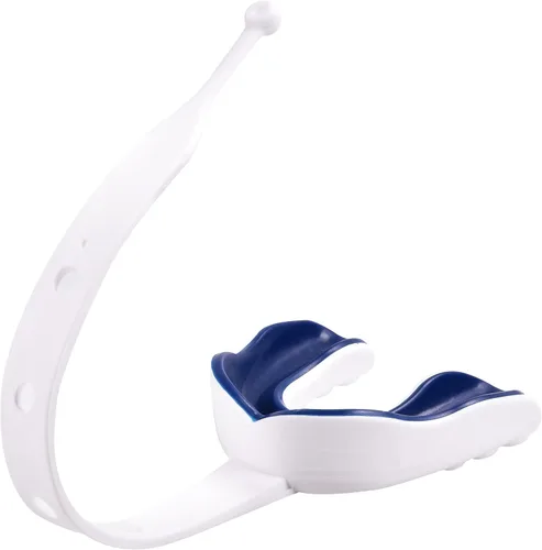 Vista 18 de Oral Mart - Protector bucal deportivo con correa para fútbol, lacrosse, hockey sobre hielo, taekwondo