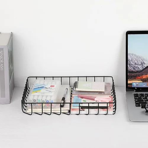 Vista 2 de BTSKY Bandeja Multiusos de Archivo A4 con Organizador de Alambre para Escritorio - Elegante Cesta de Almacenamiento de Documentos de Tamaño Carta