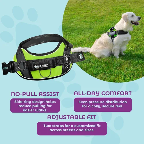 Vista 5 de Joyride Harness 2.0 - El Arnés Original de Anillo Lateral Sin Tirones para Perros - Sin Estrangulación, a Prueba de Escapes, Reflectante, 3 Clips
