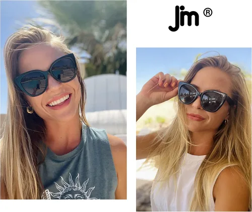 Vista 2 de JM Lentes de lectura bifocales clásicos, de gran tamaño, estilo ojo de gato, lentes de sol para mujer Cat Eye, Stylish