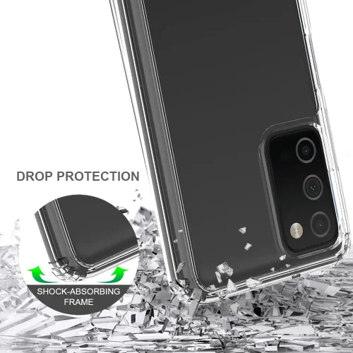 Vista 5 de Funda para Galaxy A03S Samsung A03S Funda Premium Clear Panel trasero + TPU Bumper Cover para Samsung Galaxy A03S versión de EE. UU. (YKL negro)