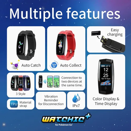 Vista 3 de Brook Pocket Auto Catch Watchic Plus - Atrapasador automático de cuentas duales, IPX7 impermeable, pantalla a color de 0.96 pulgadas, para Pocket