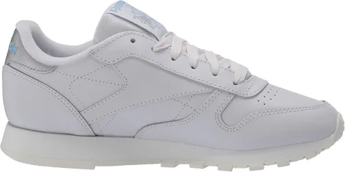 Vista 6 de Reebok Zapato deportivo clásico, de cuero, para mujer, Porcelanaazul fluidoplateado metálico