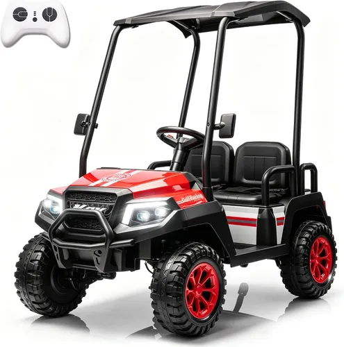 Vista 7 de Juguetes de paseo de 24 V para niños grandes, carrito de golf de 4 Negro