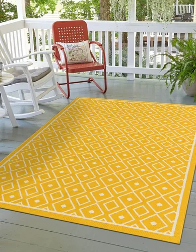 Vista 20 de Unique Loom Outdoor Trellis Collection - Alfombra de área Kafes (2 x 6 pies 1 pulgada, gris/marfil)