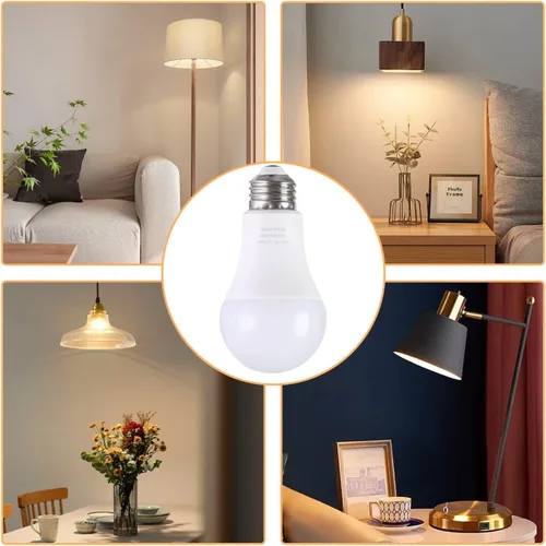Vista 5 de Bombillas LED A19 con control remoto, 800LM 9W, bombillas LED equivalentes a 60 W, regulables continuas 3000K-6000K, base E26, CRI 80+, 2.4 GHz, más