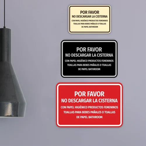 Vista 5 de Signs ByLITA Classic Framed Por favor No Descargar la Cisterna Con Papel higiénico Productos Femeninos Toallas Para Bebes Pañales o Toallas De Papel