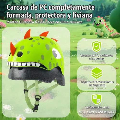 Vista 2 de Casco de bicicleta para niños pequeños, ajustable y multideportivo para niños y niñas, 2 tamaños