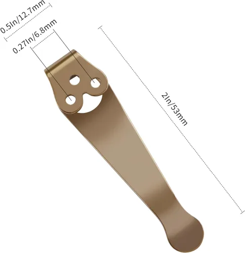 Vista 5 de Clip de bolsillo de titanio para Spyderco Para 3, Paramilitary 2 y más modelos de cuchillos, clip de bolsillo personalizado premium con 3 piezas
