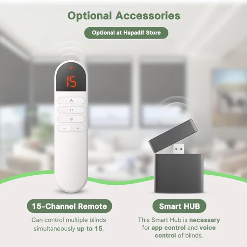 Vista 5 de Persianas enrollables motorizadas inteligentes mejoradas con cenefa integrada para Widndows, persianas eléctricas compatibles con Alexa y Google
