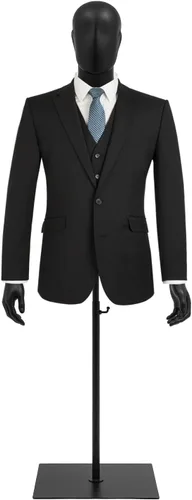 Vista 7 de Forma de vestido de torso de maniquí masculino, maniquí de costura con brazos desmontables, exhibición de maniquí con soporte de metal, altura