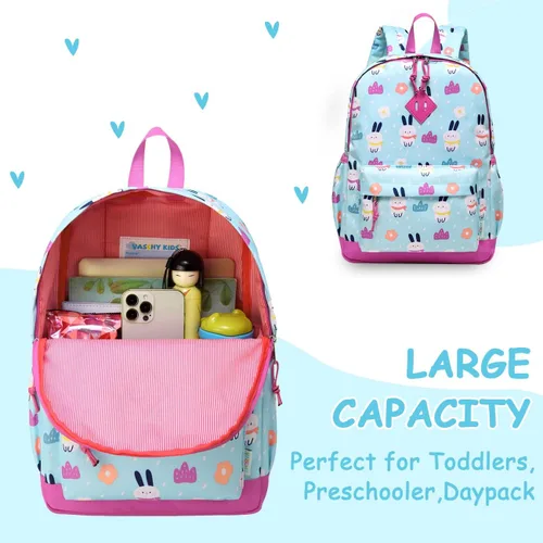 Vista 6 de VASCHY - Mochilas para niños y niñas, ligeras, resistentes al agua, con correa para el pecho