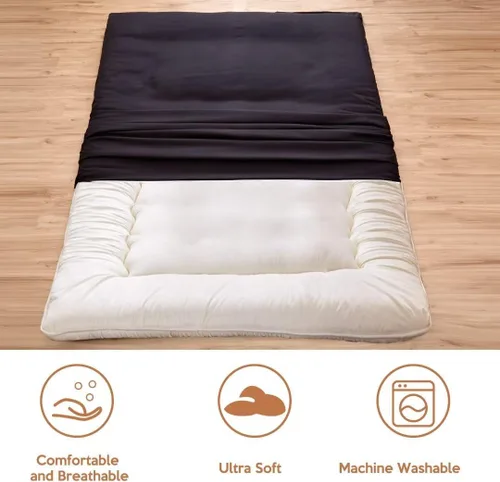 Vista 7 de Funda para futón japonés de piso con cierre, súper suave y lavable a máquina Twin Full Queen