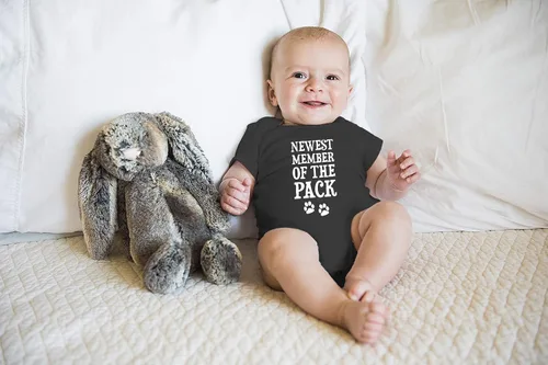 Vista 3 de El nuevo miembro de The Pack - Divertido body esencial para bebé, ropa para niña recién nacida Negro